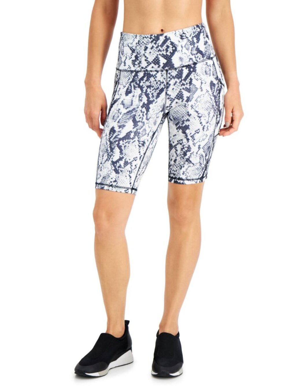 Ideology Womens Activewear Snakeskin Print Bike Shorts